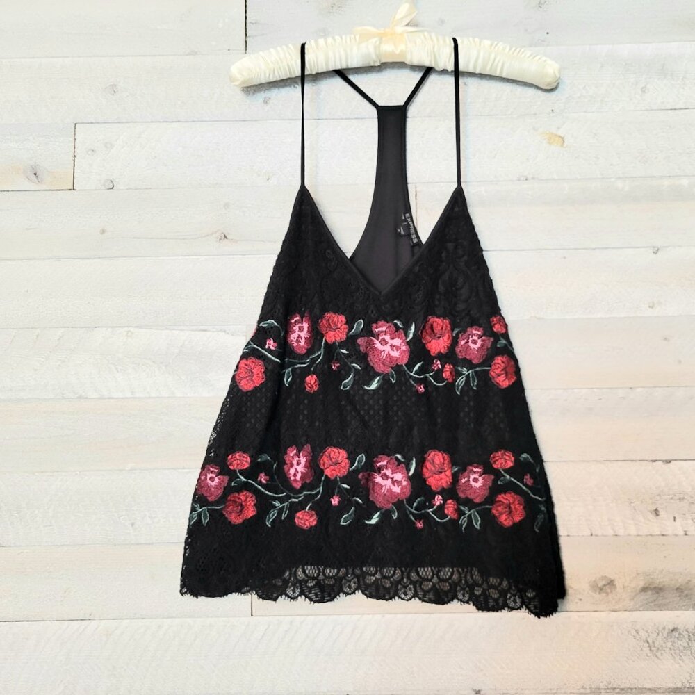 Express Cami Embroidered Babydoll Lace Floral Fairycore BOHO Festival Y2k Top